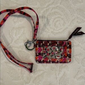 Vera Bradley Pink and Orange Key & Card Holder